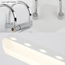 GobekUsa Modernist Acrylic Linear LED Vanity Wall Sconce - 15"/19"/23" Wide - Black/White - Curved Arm - Natural Light