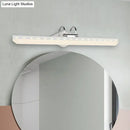 GobekUsa Modernist Acrylic Linear LED Vanity Wall Sconce - 15"/19"/23" Wide - Black/White - Curved Arm - Natural Light