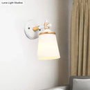 GobekUsa White/Black Modernist Wall Lamp with Cream Glass Shade