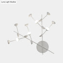 GobekUsa Modernist Branch Metal Wall Light Sconce with 16 Bulbs, LED, White Finish