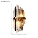GobekUsa Modernist Clear Crystal Prism Sconce Lighting: 1-Light Black Wall Mounted Lamp for Bedside