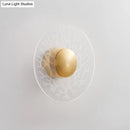 GobekUsa Modernist Clear Glass LED Wall Sconce Lamp in Brass for Living Room