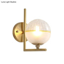 GobekUsa Frosted Glass Modernist Sconce with Brass Wall Mount - 1 Head Light Fixture