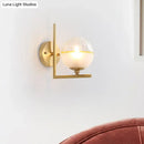 GobekUsa Frosted Glass Modernist Sconce with Brass Wall Mount - 1 Head Light Fixture