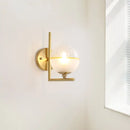 GobekUsa Frosted Glass Modernist Sconce with Brass Wall Mount - 1 Head Light Fixture