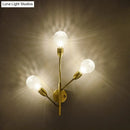 GobekUsa Modernist Brass Armed Sconce Lamp Wall Mount Light Fixure with Prismatic Glass Ball Shade - 3 Bulbs