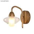 GobekUsa Modernist Brass Elliptical LED Wall Sconce – Clear Glass, 1-Light