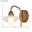 GobekUsa Modernist Brass Elliptical LED Wall Sconce – Clear Glass, 1-Light