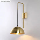 GobekUsa Brass Modernist Dome Sconce - Stylish 1-Bulb Wall Mounted Light Fixture for Bedroom