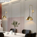 GobekUsa Brass Modernist Dome Sconce - Stylish 1-Bulb Wall Mounted Light Fixture for Bedroom