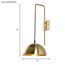 GobekUsa Brass Modernist Dome Sconce - Stylish 1-Bulb Wall Mounted Light Fixture for Bedroom