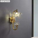 GobekUsa Modernist Style Brass Finish Wall Sconce with Crystal Shade - Lotus Clear
