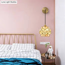 GobekUsa Modernist 1-Bulb Bedside Sconce Light: Brass Floral Ball Wall Lamp with Glass Shades (Pink/Clear/Light Pink)