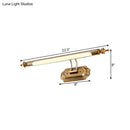 GobekUsa LED Vanity Light Fixture - Modernist Style with Brass Tubed Sconce Wall Light - Warm/White Lighting - 18.5"/26" Width