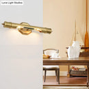 GobekUsa Modernist Style Gold Tube Vanity Lighting: 14"/18" Wide 2-Head Metal Wall Light Fixture for Corridor