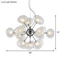 GobekUsa Modernist Burst Chandelier - Dual Oblate Glass - 12-Light Chrome Suspension Lighting