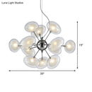 GobekUsa Modernist Burst Chandelier - Dual Oblate Glass - 12-Light Chrome Suspension Lighting