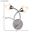 GobekUsa Modernist Mushroom Milk Glass Wall Light with Chrome LED – Ideal for Office