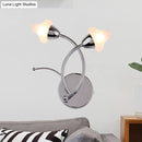 GobekUsa Modernist Mushroom Milk Glass Wall Light with Chrome LED – Ideal for Office