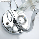 GobekUsa Modernist Chrome Cylinder Wall Sconce with Clear Crystal Orbit Drop - 1 Bulb Wall Lighting