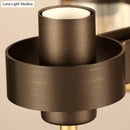 GobekUsa Modernist Clear/Amber/Smoke Glass Pendant Lamp with Linear Design - Cone Island Lighting (6/8 Lights, Black/Brass Ceiling)