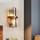 GobekUsa Modernist Clear Crystal Prism Sconce Lighting: 1-Light Black Wall Mounted Lamp for Bedside