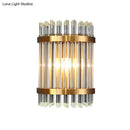 GobekUsa Modernist Clear Crystal 1-Light Wall Mounted Lamp with Gold Finish for Living Room