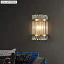 GobekUsa Modernist Clear Crystal 1-Light Wall Mounted Lamp with Gold Finish for Living Room