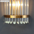 GobekUsa Modernist Clear Crystal 1-Light Wall Mounted Lamp with Gold Finish for Living Room