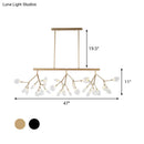 GobekUsa Modernist Clear Glass Dining Table Ceiling Pendant - Firefly Hanging Island Light in Black/Gold
