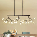GobekUsa Modernist Clear Glass Dining Table Ceiling Pendant - Firefly Hanging Island Light in Black/Gold