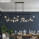 GobekUsa Modernist Clear Glass Dining Table Ceiling Pendant - Firefly Hanging Island Light in Black/Gold