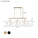 GobekUsa Modernist Clear Glass Dining Table Ceiling Pendant - Firefly Hanging Island Light in Black/Gold