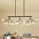 GobekUsa Modernist Clear Glass Dining Table Ceiling Pendant - Firefly Hanging Island Light in Black/Gold