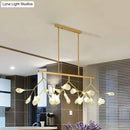 GobekUsa Modernist Clear Glass Dining Table Ceiling Pendant - Firefly Hanging Island Light in Black/Gold
