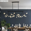 GobekUsa Modernist Clear Glass Dining Table Ceiling Pendant - Firefly Hanging Island Light in Black/Gold