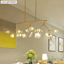 GobekUsa Modernist Clear Glass Dining Table Ceiling Pendant - Firefly Hanging Island Light in Black/Gold