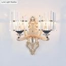 GobekUsa Modernist Conical Shade Wall Light Fixture with Crystal Rods - Gold - Ideal for Living Room