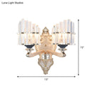 GobekUsa Modernist Conical Shade Wall Light Fixture with Crystal Rods - Gold - Ideal for Living Room