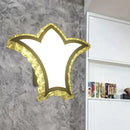 GobekUsa Modernist Crown Wall Light with Clear K9 Crystal and LED in White/Warm/2 Color Light