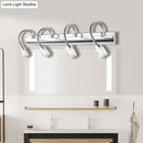 GobekUsa Modernist Crystal Vanity Wall Sconce with Gooseneck Arm - Clear Cylinder Shape, 3 Lights, 12.5"/18" W, Chrome