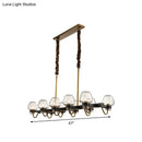 GobekUsa Modernist Dome Island Chandelier - Clear Glass - 8/10 Lights - Black Finish