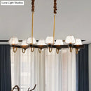 GobekUsa Modernist Dome Island Chandelier - Clear Glass - 8/10 Lights - Black Finish