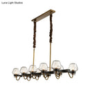 GobekUsa Modernist Dome Island Chandelier - Clear Glass - 8/10 Lights - Black Finish