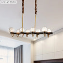 GobekUsa Modernist Dome Island Chandelier - Clear Glass - 8/10 Lights - Black Finish