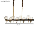 GobekUsa Modernist Dome Island Chandelier - Clear Glass - 8/10 Lights - Black Finish