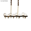 GobekUsa Modernist Dome Island Chandelier - Clear Glass - 8/10 Lights - Black Finish