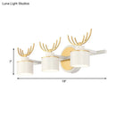 GobekUsa Modernist Elk Design 3-Head Metal Wall Sconce in White for Living Room Lighting