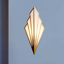 GobekUsa Modernist Folding Fan Metal Wall Sconce - 1-Light Gold Flush Mount Lamp