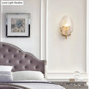 GobekUsa Modernist Glass Shield Wall Lamp: Golden Sconce Light with Arm